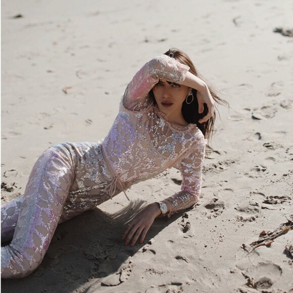 Needle & Thread Tiled Sequin Jumpsuit 10 - Picture 5 of 9